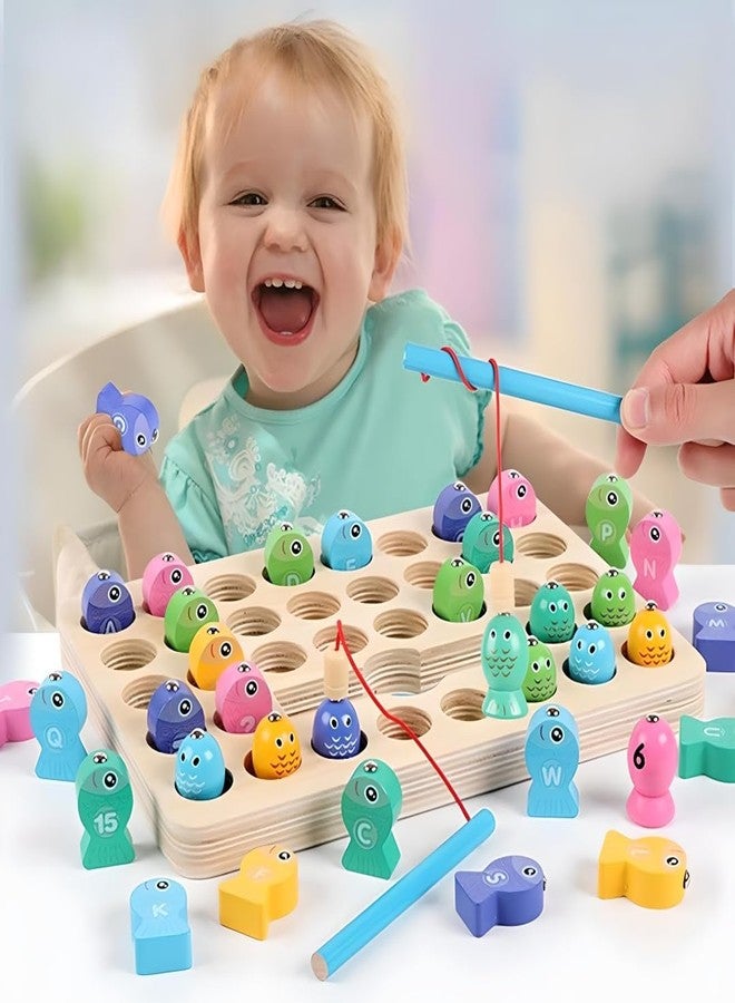 BUSY BRAIN Alphabet Number Magnetic Rod Fish Catching Game, Educational Board Game, Learning Toy for Toddlers and Preschoolers - Image 4